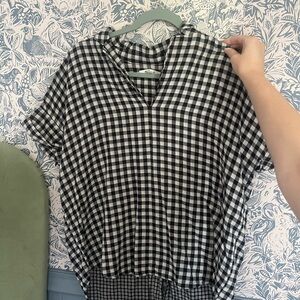 Madewell Black and White Checkered Top
